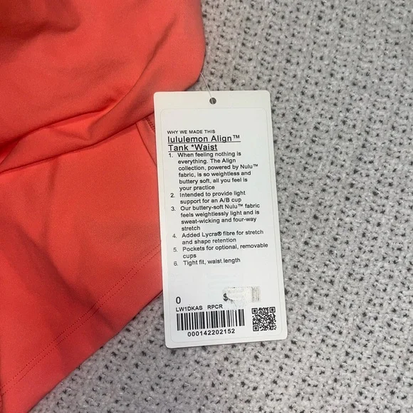 NWT Lululemon Align Tank Waist Length - Picture 4 of 4